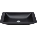 FIENZA CSB03-MB CLASSIQUE 600 SOLID SURFACE RECTANGULAR ABOVE COUNTER BASIN MATTE BLACK