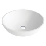 FIENZA CSB038 LEXY SOLID SURFACE ROUND ABOVE COUNTER BASIN MATTE WHITE