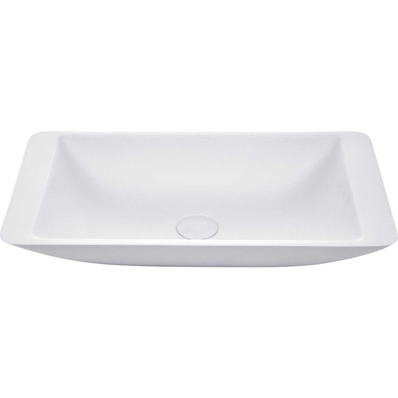 FIENZA CSB03 CLASSIQUE 600 SOLID SURFACE RECTANGULAR ABOVE COUNTER BASIN MATTE WHITE