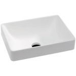 FIENZA CSB05 KADOS RECTANGULAR CAST STONE SEMI-INSET BASIN GLOSS WHITE