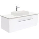 FIENZA CSB05 KADOS RECTANGULAR CAST STONE SEMI-INSET BASIN GLOSS WHITE