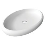 FIENZA CSB088 ANTONIA SOLID SURFACE OVAL ABOVE COUNTER BASIN MATTE WHITE