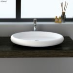 FIENZA CSB088 ANTONIA SOLID SURFACE OVAL ABOVE COUNTER BASIN MATTE WHITE