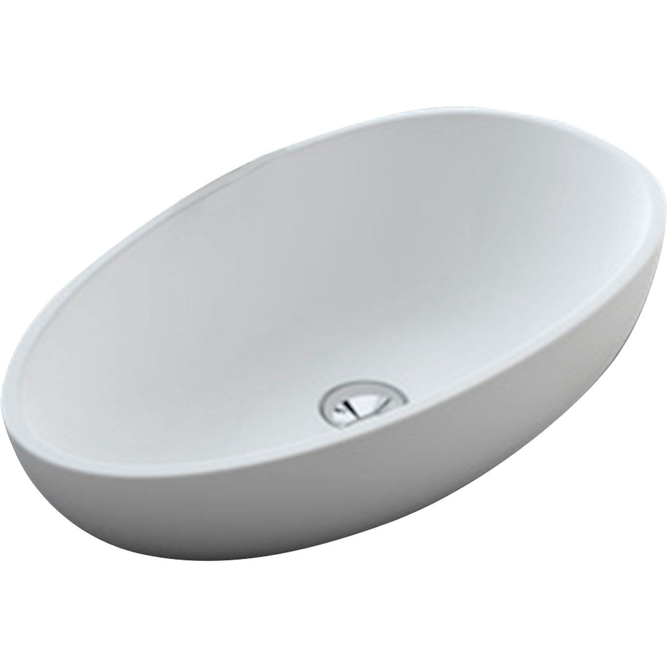 FIENZA CSB61 BAHAMA MKII SOLID SURFACE OVAL ABOVE COUNTER BASIN MATTE WHITE