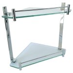 FIENZA E230A MODENA SINGLE GLASS CORNER SHELF 250 CHROME