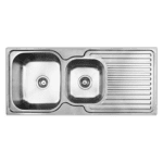 ABEY EN175L/R ENTRY ONE AND THREE QUARTER BOWL STAINLESS STEEL SINK CHROME