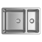 ABEY LG180 LAGO INSET ONE & ONE THIRD BOWL STAINLESS STEEL SINK CHROME