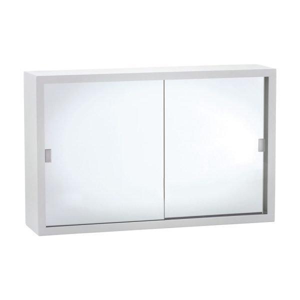 FIENZA MC6038A METAL CABINET 600 WITH ACRYLIC MIRROR DOORS WHITE