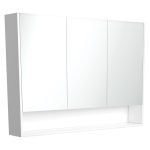 FIENZA PSC1200SW MIRROR CABINET 1200 WITH DISPLAY SHELF GLOSS WHITE