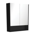 FIENZA PSC750SB MIRROR CABINET 750 WITH DISPLAY SHELF SATIN BLACK