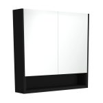FIENZA PSC900B MIRROR CABINET 900 WITH DISPLAY SHELF SATIN BLACK