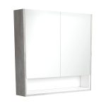 FIENZA PSC900SXMW MIRROR CABINET 900 WITH DISPLAY SHELF INDUSTRIAL WITH SATIN WHITE INSERT