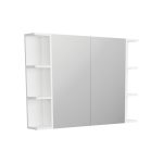FIENZA PSS105 PENCIL EDGE MIRROR CABINET WITH TWO SIDE SHELVES 750 GLOSS WHITE