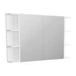 FIENZA PSS120 PENCIL EDGE MIRROR CABINET WITH TWO SIDE SHELVES 900 GLOSS WHITE