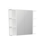 FIENZA PSS90 PENCIL EDGE MIRROR CABINET WITH TWO SIDE SHELVES 600 GLOSS WHITE
