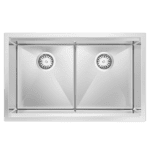 ABEY PZ340D PIAZZA PLUS DOUBLE BOWL STAINLESS STEEL SINK CHROME