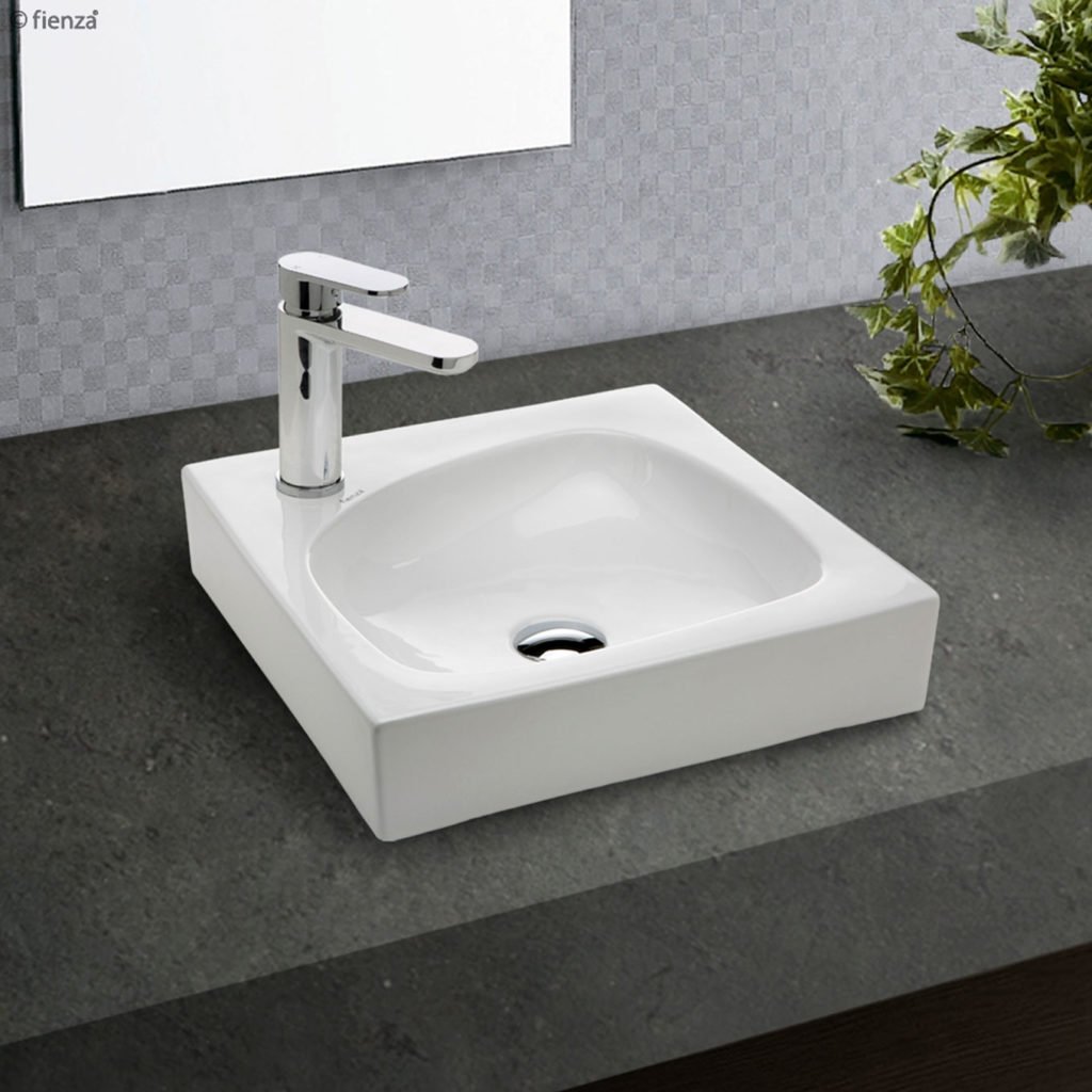 FIENZA RB2113 RAINE SQUARE ABOVE COUNTER BASIN GLOSS WHITE