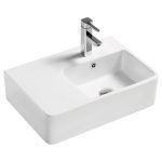 FIENZA RB2275R DELTA CARE ARCH RIGHT-HAND WALL BASIN GLOSS WHITE