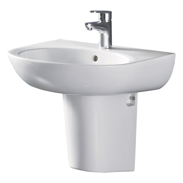 FIENZA RB379S STELLA CARE ARCH WALL BASIN WITH INTEGRAL SHROUD GLOSS WHITE