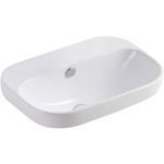 FIENZA RB5033-0 PARISA RECTANGULAR SEMI-INSET BASIN, NO TAP HOLE GLOSS WHITE