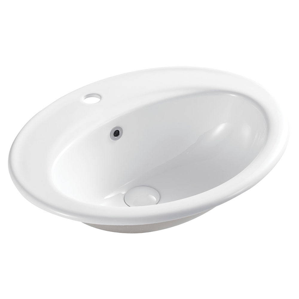 FIENZA RB506A LACY OVAL FULLY-INSET BASIN GLOSS WHITE