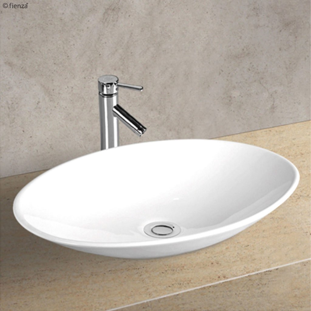 FIENZA RB814 KEETO OVAL ABOVE COUNTER BASIN GLOSS WHITE