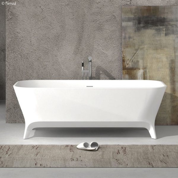 FIENZA ST17 HAMPTON FREESTANDING STONE BATH 1600 MATTE WHITE
