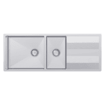 ABEY ST460DU LUGANO ONE & THREE QUARTER BOWL STAINLESS STEEL SINK CHROME