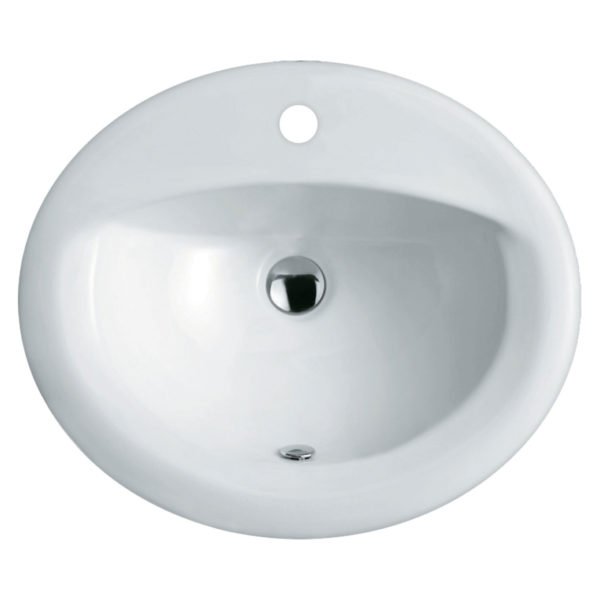 FIENZA TR4056 CRYSTAL OVAL FULLY-INSET BASIN GLOSS WHITE