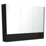 FIENZA PSC1200SB MIRROR CABINET 1200 WITH DISPLAY SHELF SATIN BLACK