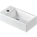 INSPIRE IS2048R COMPACT RECTANGULAR WALL HUNG BASIN WITH TAP HOLE RIGHT HAND BOWL WHITE