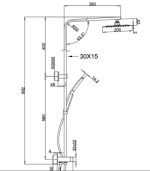 INSPIRE TSSBI TARAN SQUARE TWIN SHOWER SET WITH TWIN HOSE CHROME AND BLACK
