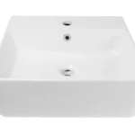 INSPIRE IS2082 RECTANGULAR WALL HUNG BASIN WITH TAP HOLE GLOSS WHITE