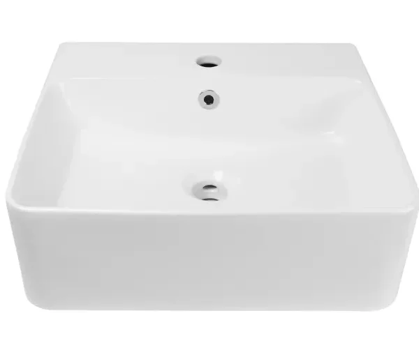 INSPIRE IS2082 RECTANGULAR WALL HUNG BASIN WITH TAP HOLE GLOSS WHITE