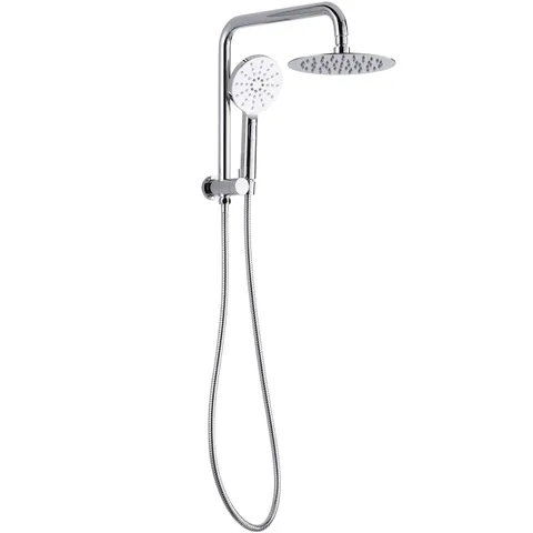 INSPIRE PTSS PAVIA ROUND HALF RAIL SET WITH 200MM SHOWER HEAD CHROME AND COLOURED