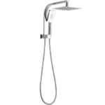 INSPIRE TTSS TARAN SQUARE HALF RAIL SET WITH 200MM SHOWER HEAD CHROME AND MATTE BLACK