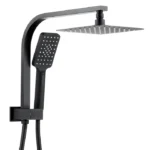 INSPIRE TTSS TARAN SQUARE HALF RAIL SET WITH 200MM SHOWER HEAD CHROME AND MATTE BLACK