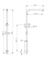 INSPIRE PSSTI PAVIA ROUND TWIN SHOWER ON RAIL TOP WATER INLET 250MM CHROME AND COLOURED