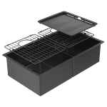ABEY CR340DB PIAZZA DOUBLE SQUARE BOWL STAINLESS STEEL SINK BLACK PEARL