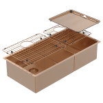 ABEY CR500DCO PIAZZA ONE & THREE QUARTER SQUARE BOWL STAINLESS STEEL SINK ARTISAN COPPER