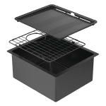 ABEY CR340B PIAZZA SQUARE SINGLE BOWL STAINLESS STEEL SINK BLACK PEARL