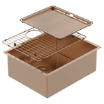 ABEY CR500CO PIAZZA SINGLE BOWL STAINLESS STEEL SINK ARTISAN COPPER