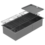 ABEY CR500DB PIAZZA ONE & THREE QUARTER SQUARE BOWL STAINLESS STEEL SINK BLACK PEARL