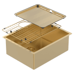 ABEY CR500G PIAZZA SINGLE BOWL STAINLESS STEEL SINK EUREKA GOLD