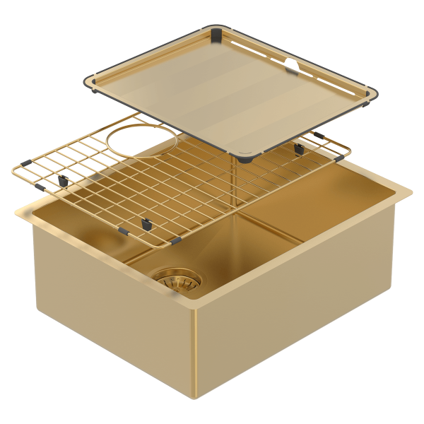 ABEY CR500G PIAZZA SINGLE BOWL STAINLESS STEEL SINK EUREKA GOLD