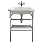 ABEY 132107 CLASSIC BASIN WITH STAINLESS WALL STAND BURLINGTON WHITE