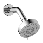 ABEY LAA01 ABS 5 FUNCTION ROUND SHOWER WITH 190MM WALL ARM GARETH ASHTON CHROME