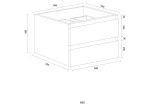 UNICASA LU-600-RC LUNA WALL-HUNG VANITY WITH CERAMIC BASIN / CABINET ONLY (ROCK CEMENTO)