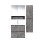 UNICASA LU-600-RC LUNA WALL-HUNG VANITY WITH CERAMIC BASIN / CABINET ONLY (ROCK CEMENTO)