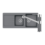 ABEY TD200TCR TYPOS ONE AND THREE QUARTER BOWL SINK WITH DRAINER & 400456C KITCHEN MIXER SCHOCK CROMA
